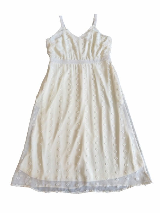 Listicle Dresses & Skirts - Listicle White Swiss Dot Midi Dress – Fully Lined Cottagecore Sundress